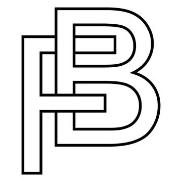 Logo sign, fb bf icon nft fb, interlaced letters f b Stock Illustration