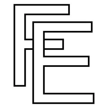 Logo sign, fe ef icon nft fe interlaced, letters f e Stock Illustration