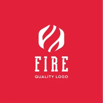 Logo sign flame fire quality flat style icon vector art Stock Illustration