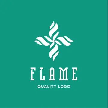 Logo sign flame fire quality flat style icon vector art Stock Illustration