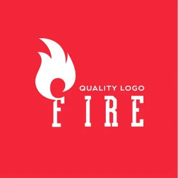 Logo sign flame fire quality flat style icon vector art Stock Illustration