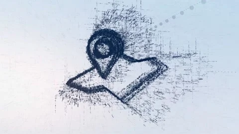 Logo sign gps, loop news animation. Intro energetic of abstract navigation Stock Footage 88240071