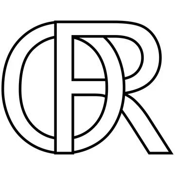 Logo sign or ro icon double letters logotype r o Stock Illustration