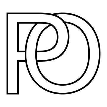 Logo sign po op icon double letters logotype p o Stock Illustration