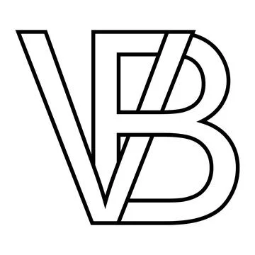 Logo sign vb bv icon double letters, logotype v b Stock Illustration