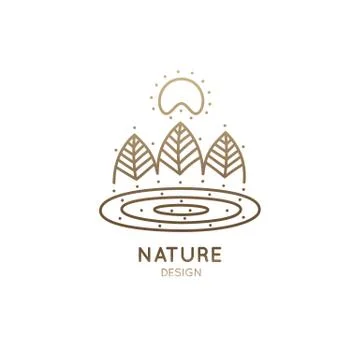 Logo simple landscape Stock Illustration