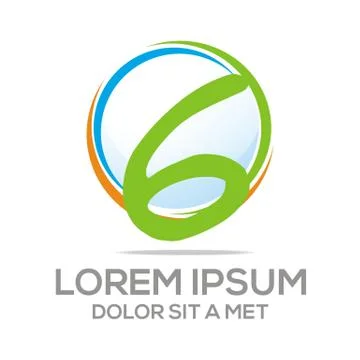 Logo Six Vector Number Stock Illustration