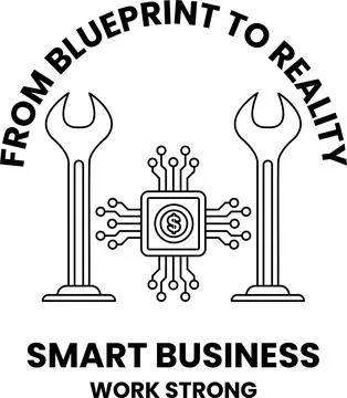 A logo for a smart business that is work strong Illustrazione stock