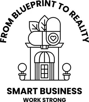 A logo for a smart business that is work strong Illustrazione stock