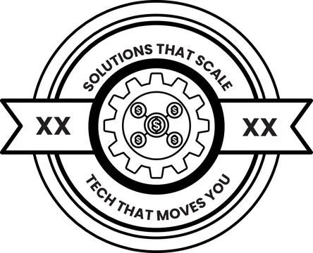 A logo for solutions that scale tech that moves you Stock Illustration