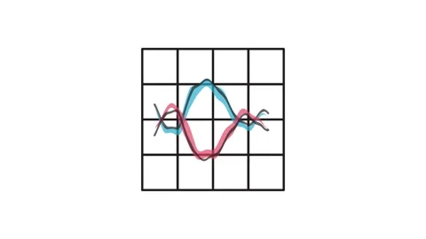 Logo of the Sound Waves app featuring stylized sound wave graphics in vibra.. Stock Footage 335259188