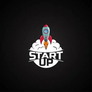 Logo Space rocket ship Stock Illustration