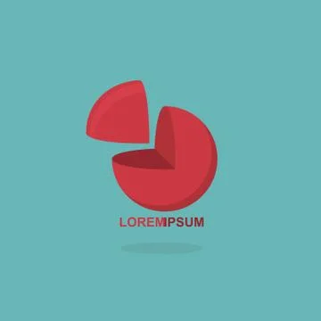 Logo sphere cut segment. Ball logotype vector illustration Stock Illustration