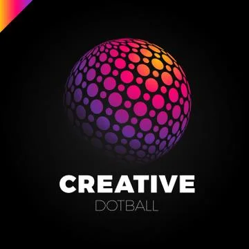 Logo sphere with dot. Abstract vector logotype ball globe Illustrazione stock