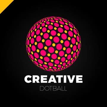 Logo sphere with dot. Abstract vector logotype ball globe 스톡 일러스트