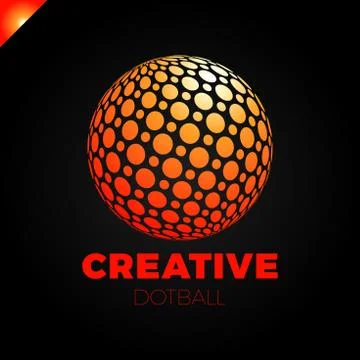 Logo sphere with dot. Abstract vector logotype ball globe 스톡 일러스트