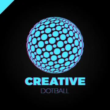 Logo sphere with dot. Abstract vector logotype ball globe Illustrazione stock