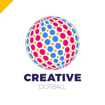 Logo sphere with dot. Abstract vector logotype ball globe Illustrazione stock