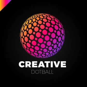 Logo sphere with dot. Abstract vector logotype ball globe 스톡 일러스트