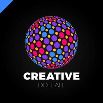 Logo sphere with dot. Abstract vector logotype ball globe Stock Illustration