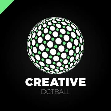 Logo sphere with dot. Abstract vector logotype ball globe Illustrazione stock
