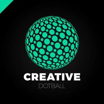 Logo sphere with dot. Abstract vector logotype ball globe 스톡 일러스트