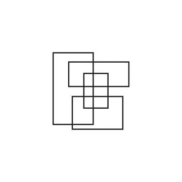 Logo square line stroke thin minimalist simple イラスト素材