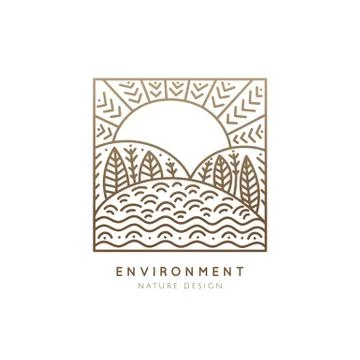 Logo square nature Stock Illustration