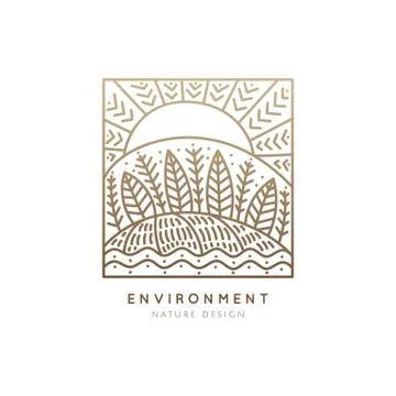 Logo square nature Stock Illustration