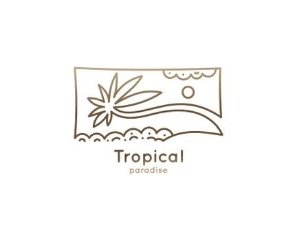 Logo square tropic Stock Illustration