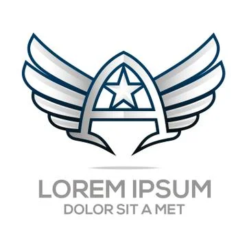 Logo Star Wing Abstract Logo Vector Angel design Stock Illustration
