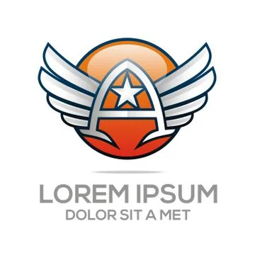 Logo Star Wing Abstract Logo Vector Angel design Illustrazione stock