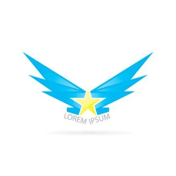 Logo star with wings Stock Illustration