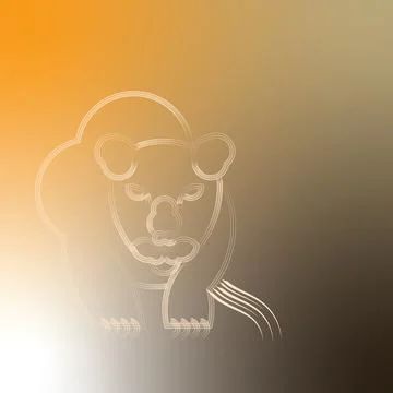 Logo style. Contours of the tiger using the method of circles. Stock Illustration