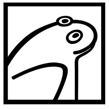 Logo stylized frog.  hand drawing Stock Illustration