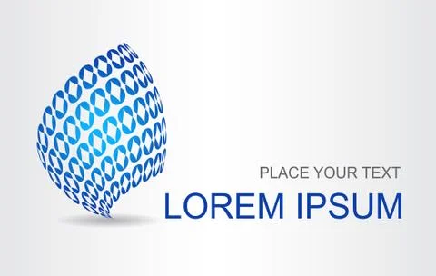 Logo of a stylized sphere with abstract shapes Stock Illustration