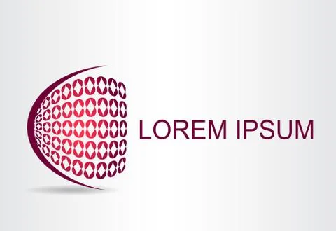 Logo of a stylized sphere with abstract shapes Illustrazione stock