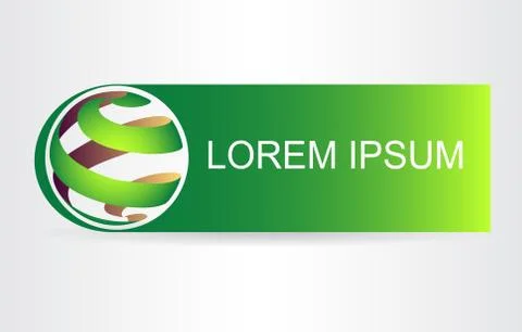 Logo of a stylized sphere with abstract shapes Stock Illustration
