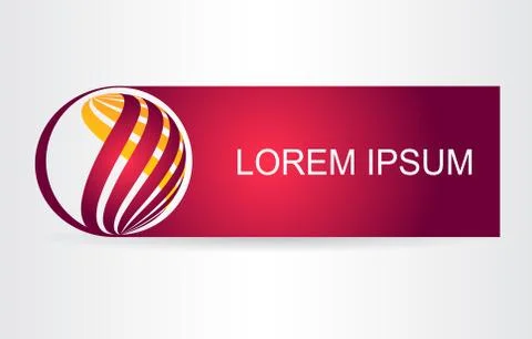 Logo of a stylized sphere with abstract shapes Stock Illustration