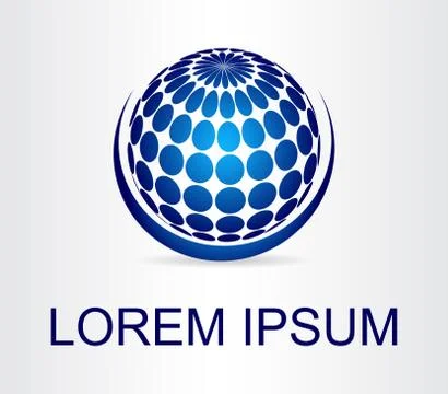 Logo of a stylized sphere with abstract shapes Illustrazione stock