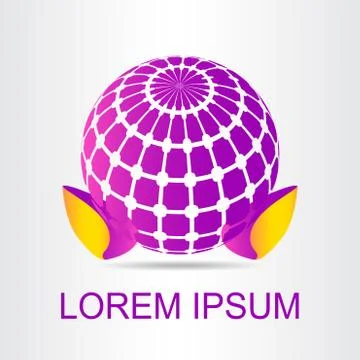 Logo of a stylized sphere with abstract shapes Stock Illustration