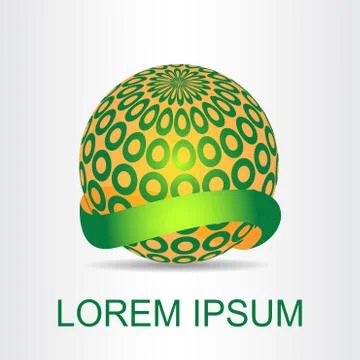Logo of a stylized sphere with abstract shapes Stock Illustration
