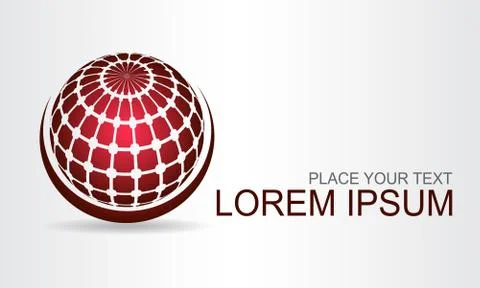 Logo of a stylized sphere with abstract shapes Stock Illustration