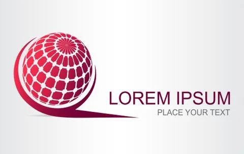 Logo of a stylized sphere with abstract shapes Stock Illustration