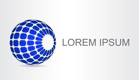Logo of a stylized sphere with abstract shapes Illustrazione stock