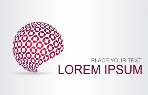 Logo of a stylized sphere with abstract shapes Stock Illustration