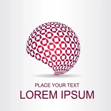 Logo of a stylized sphere with abstract shapes Stock Illustration
