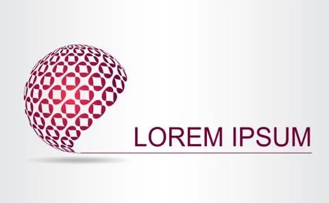 Logo of a stylized sphere with abstract shapes Stock Illustration