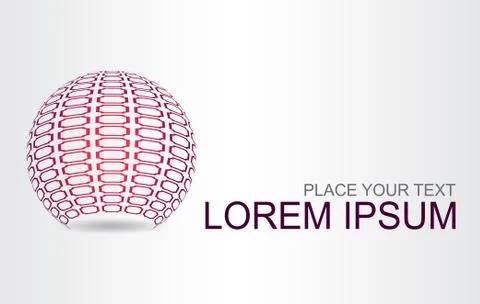 Logo of a stylized sphere with abstract shapes Illustrazione stock