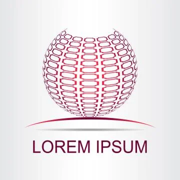 Logo of a stylized sphere with abstract shapes Stock Illustration